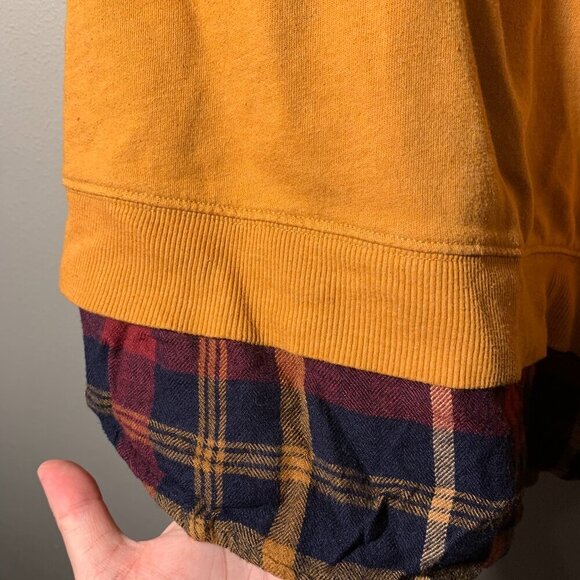 Maurices mustard & plaid pullover - cowl neck - Picture 2 of 10